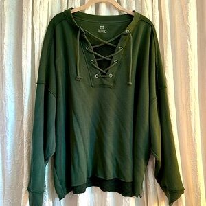 Aerie oversized lace up sweatshirt XXL